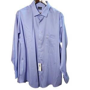 Van Heusen Ultra Wrinkle Free Big Fit Stretch Dress Shirt Mens 18.5‎ 34 35 Iris